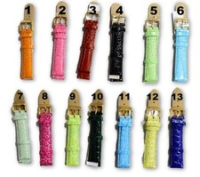 Invicta 18mm Watch Band Women's Watch Straps Genuine Leather Gold Buckle