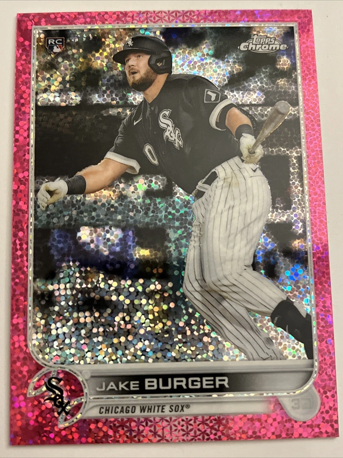 2022 Topps Chrome Magenta Speckle Refractor /350 Jake Burger #29 Rookie RC