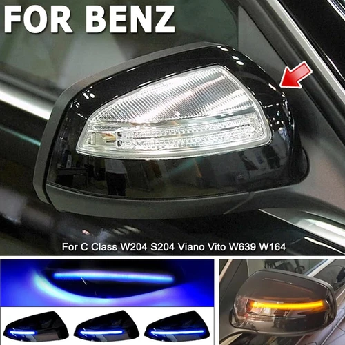 2x Señal de giro de luz de espejo LED dinámica ahumada para Benz W204 W164 C350 C63 - Imagen 2 de 10