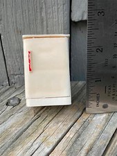 Vintage Cream  Red Hinged 3.5" Dollhouse Portable Refrigerator