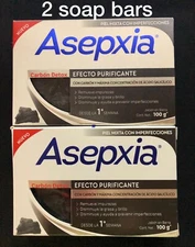  2X ASEPXIA CHARCOAL DETOX ACNE BAR SOAP  JABON PARA ACNE ASEPXIA CARBON DETOX 