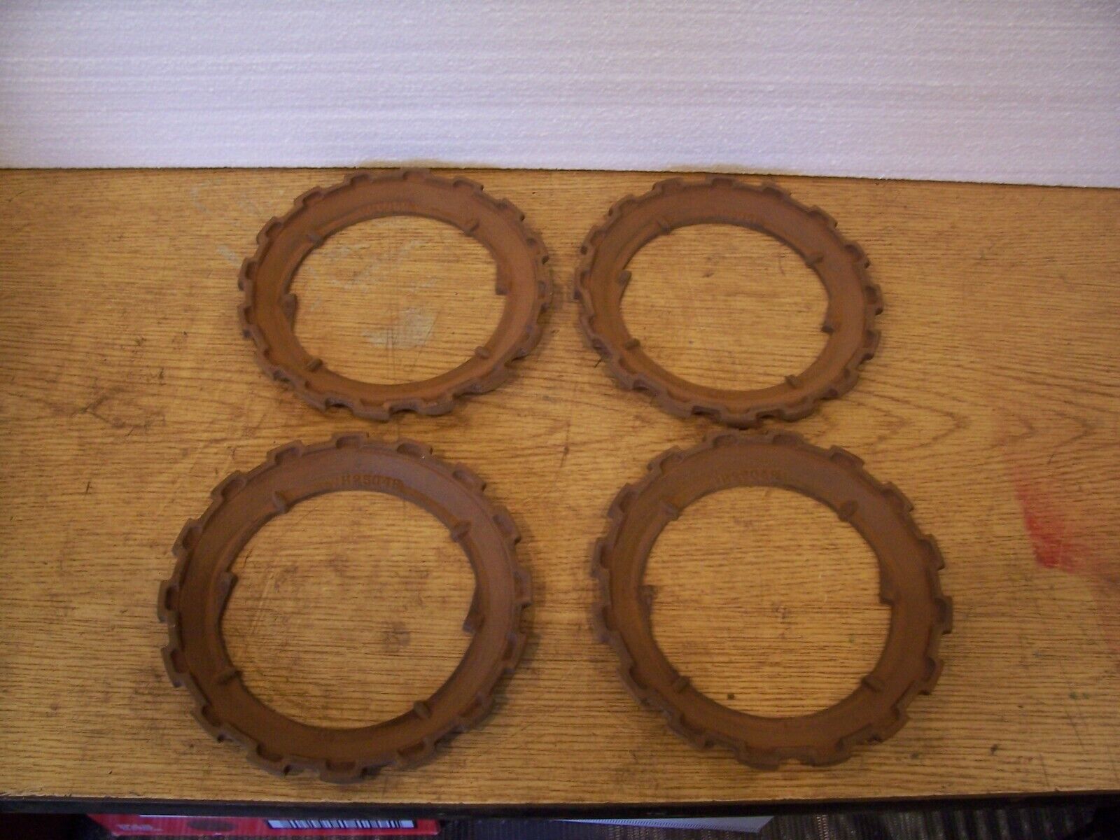 4 Vintage Cast Iron JD Planter Plates, H2504B, John Deere, (Lot