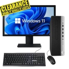 HP i5 Desktop Computer PC up to 16GB RAM 1TB SSD 22in LCD Windows 11 Pro WiFi BT