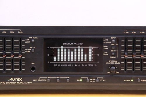 Toshiba Aurex EQ-E90 Spectrum Analyzer 10Band Stereo Graphic Equalizer Tested - Picture 4 of 10