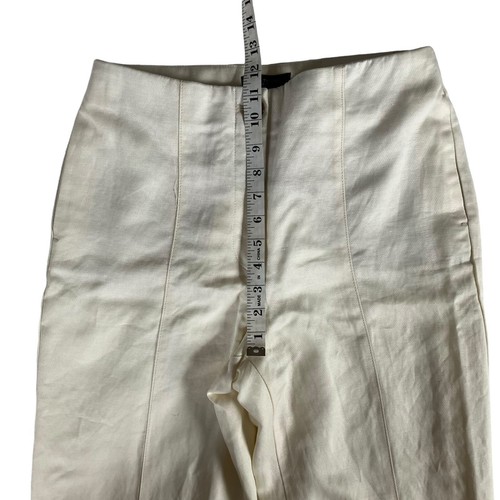 NWT Ann Taylor Petite Dress Pants Womens 8P Ivory Linen Lined Wide Leg Trouser - Picture 3 of 19