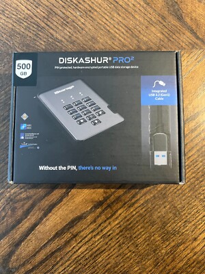 iStorage diskAshur PRO2 500GB Portable Rugged Encrypted HDD NEW