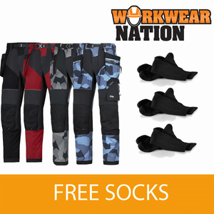 6902 Snickers Navy Camouflage FlexiWork Work Trousers+Holster Pockets FREE SOCKS 6902 Snickers Navy Camouflage FlexiWork Work Trousers+Holster Pockets FREE SOCKS