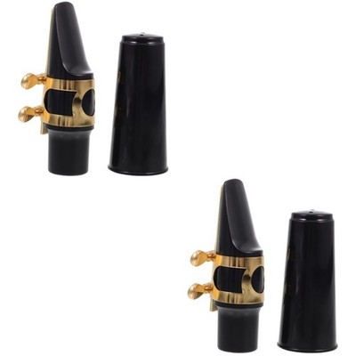 2 Sets Mundstück Altsaxophon Saxophon-blattschraube -Mundstückkappe