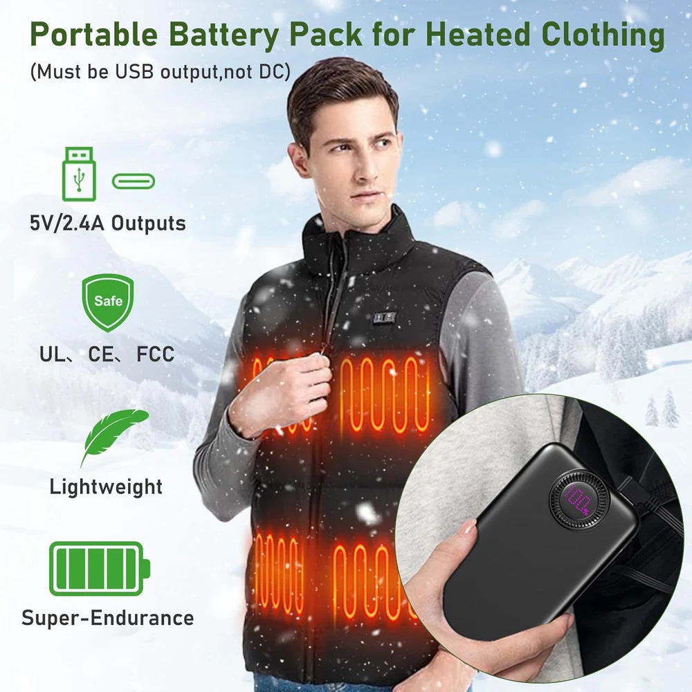 Power Bank 10000mAh,22.5W Max Portable Charger with With Cables, Pearl Black