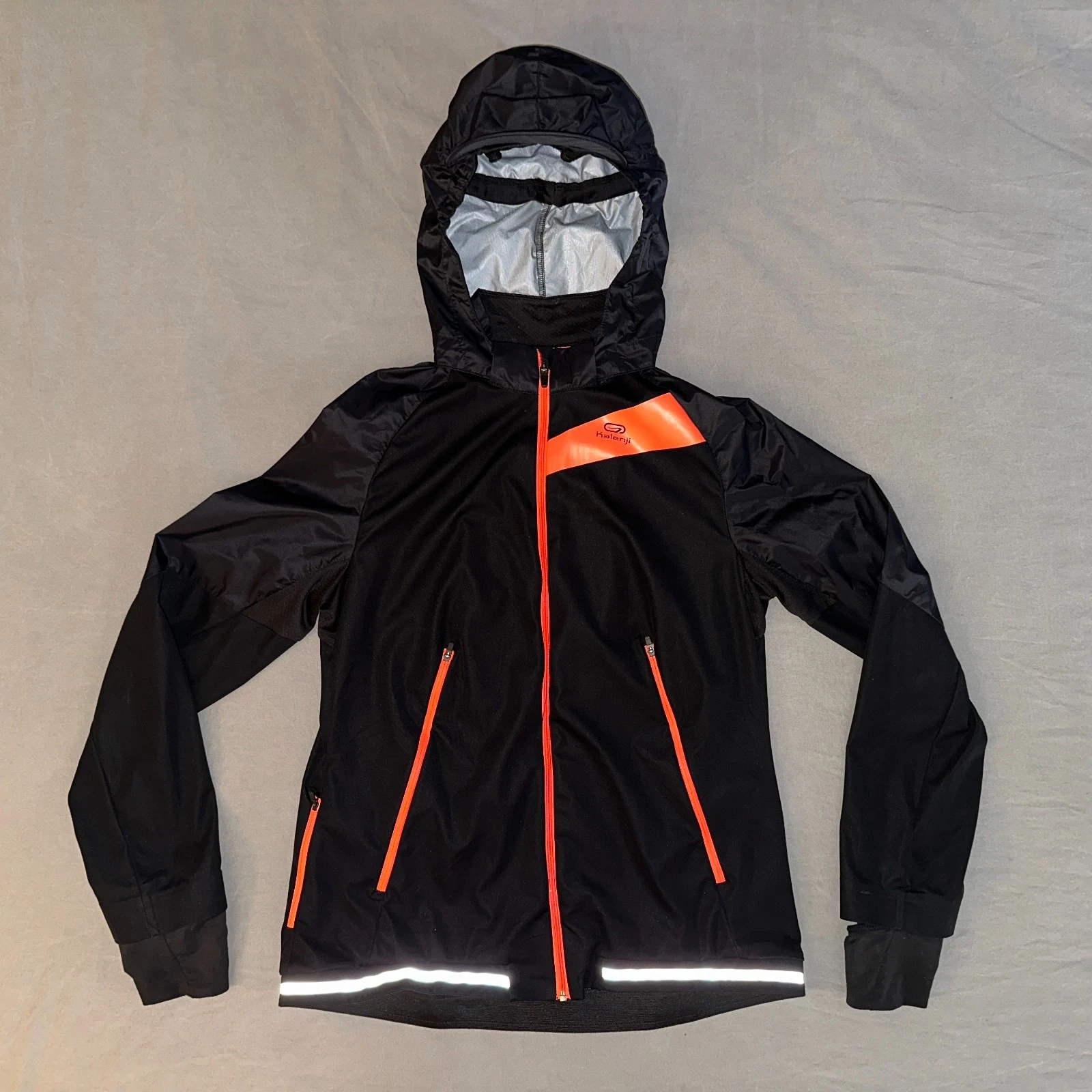 Kalenji Kirprun Evolutive Running Black Orange Rain Jacket Decathlon Women M