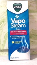 Vicks VapoSteam Medicated Liquid w/Camphor Cough Suppressant 8 fl oz Exp 04/2026