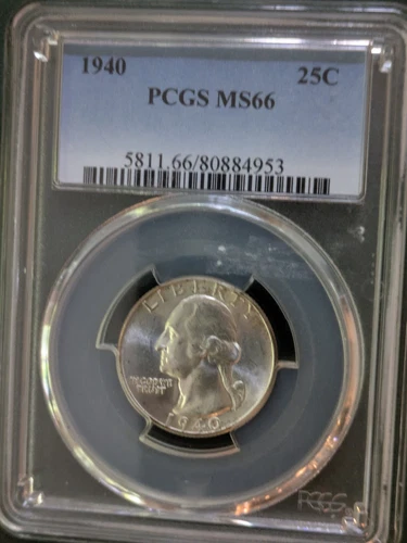 1940 P Washington Silver Quarter PCGS MS66