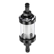 2PCS 8mm Universal Line Petrol Fuel Gasoline Oil Filter Black