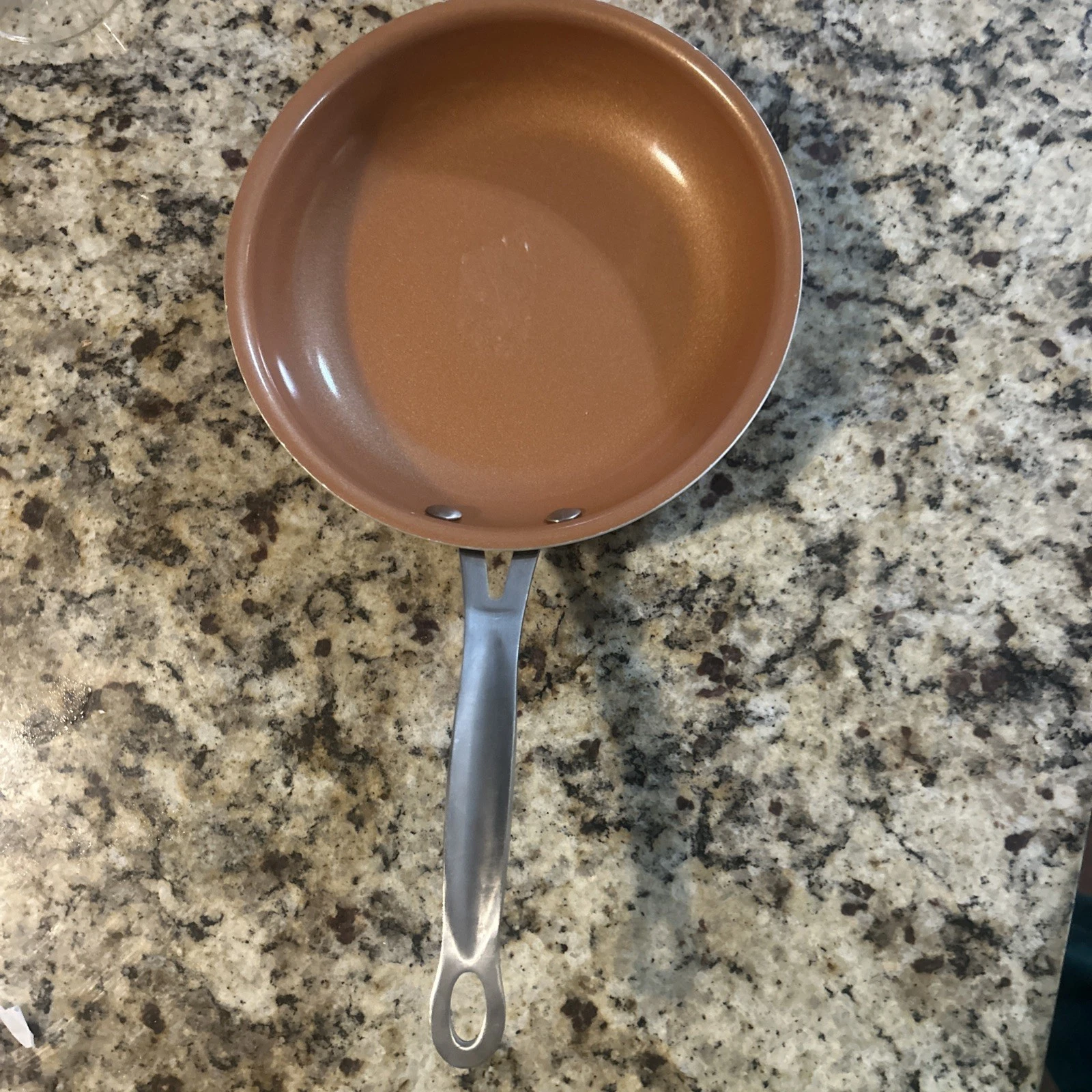 Gotham Steel Frying Pan, Nonstick, 8-5/8" Diameter, Grey Outside, Brown Inside
