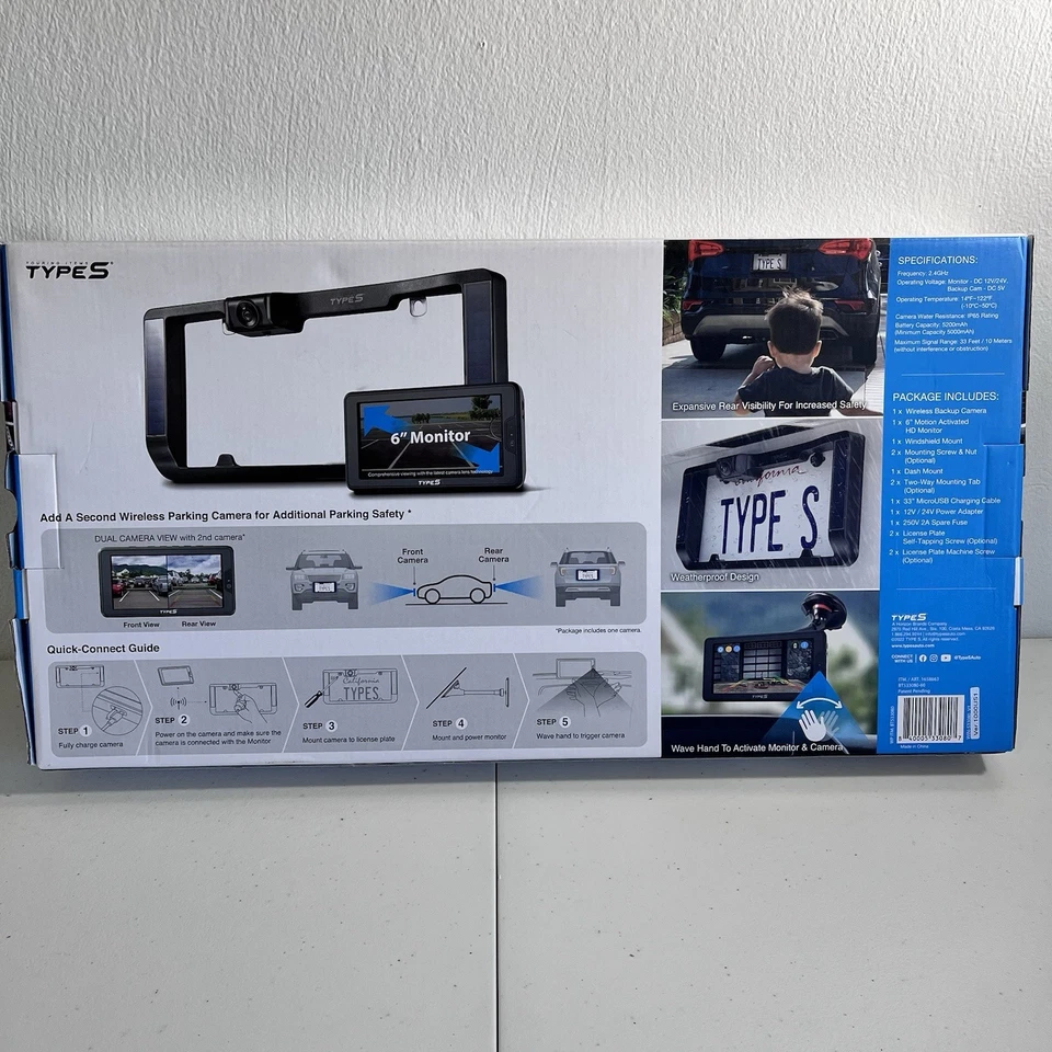 New Type S HD Solar-Powered Backup Camera 6” Monitor Adjustable Lens - Image 2 of 4