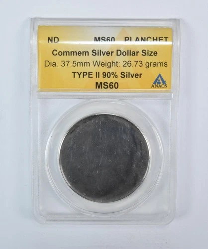 ND Commemorative Silver Dollar Size Planchet MS60 ANACS a5749