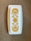 Vintage Pyrex Covered Butter Dish Butterfly Gold Pattern Yellow Flower Glass