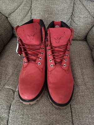 Timberland Premium Red Nubuck Boots NBA Chicago Bulls Mens 5 Womens 7.5 Buy Timberland NBA x 6 Inch Premium Waterproof  main image 4