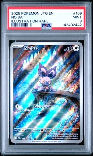 2025 POKEMON JTG EN-JOURNEY TOGETHER ILLUSTRATION RARE #169 NOIBAT PSA 9
