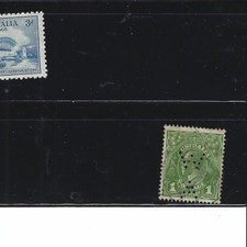 WESTERN AUSTRALIA PERFIN WA OFFICIAL ON KGV 1d GREEN SCARCE