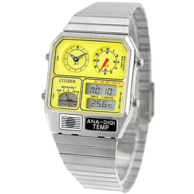 Citizen JG2170-59Y Record Label Playground Ana-Digi Temp Ltd 500 Yellow JDM New