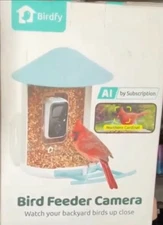 Birdfy AI Smart Bird Feeder with Camera Solar Powered, AI Sky Blue AI Solar