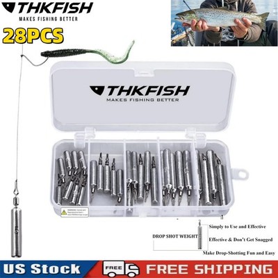 28X Drop Shot Weights Bulk Fishing Sinkers Skinny Pencil Shaped Snapless Sinker 