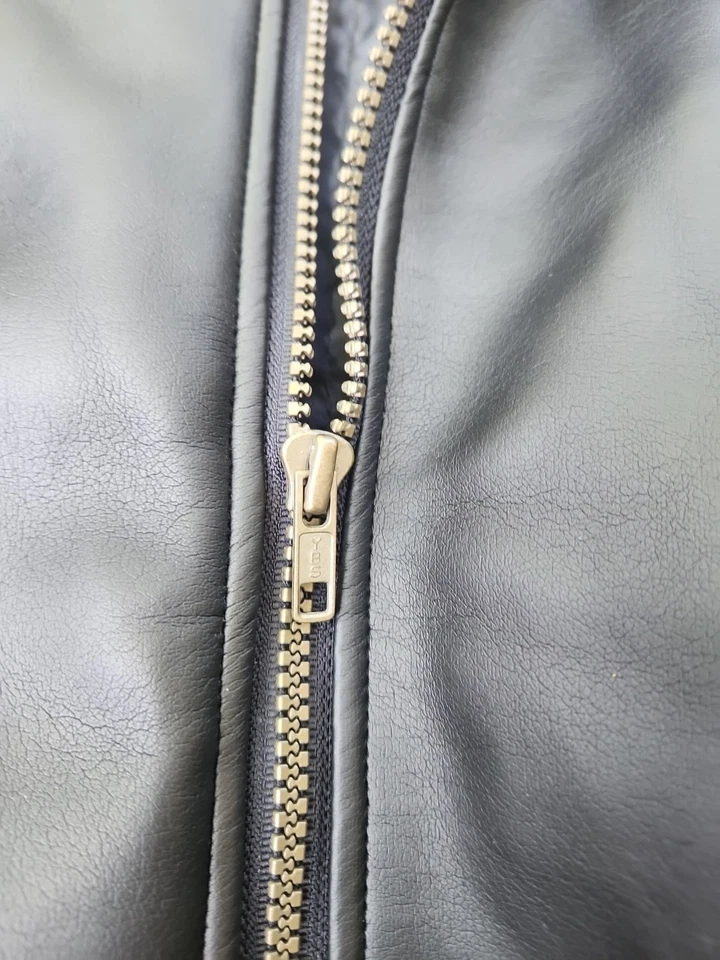 Mens 90s Jacksonville Jaguars Embroidered Faux Leather Winter Coat NFL Game Day - Image 3 of 4