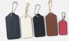 Original New Coach Leather Nickel/ Gold Bag Charm Hangtag pick one