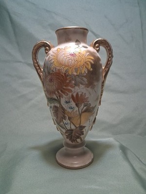 Antique Royal Bonn Covered Urn Franz Mehlem Germany Hand Painted Enamel Flowers