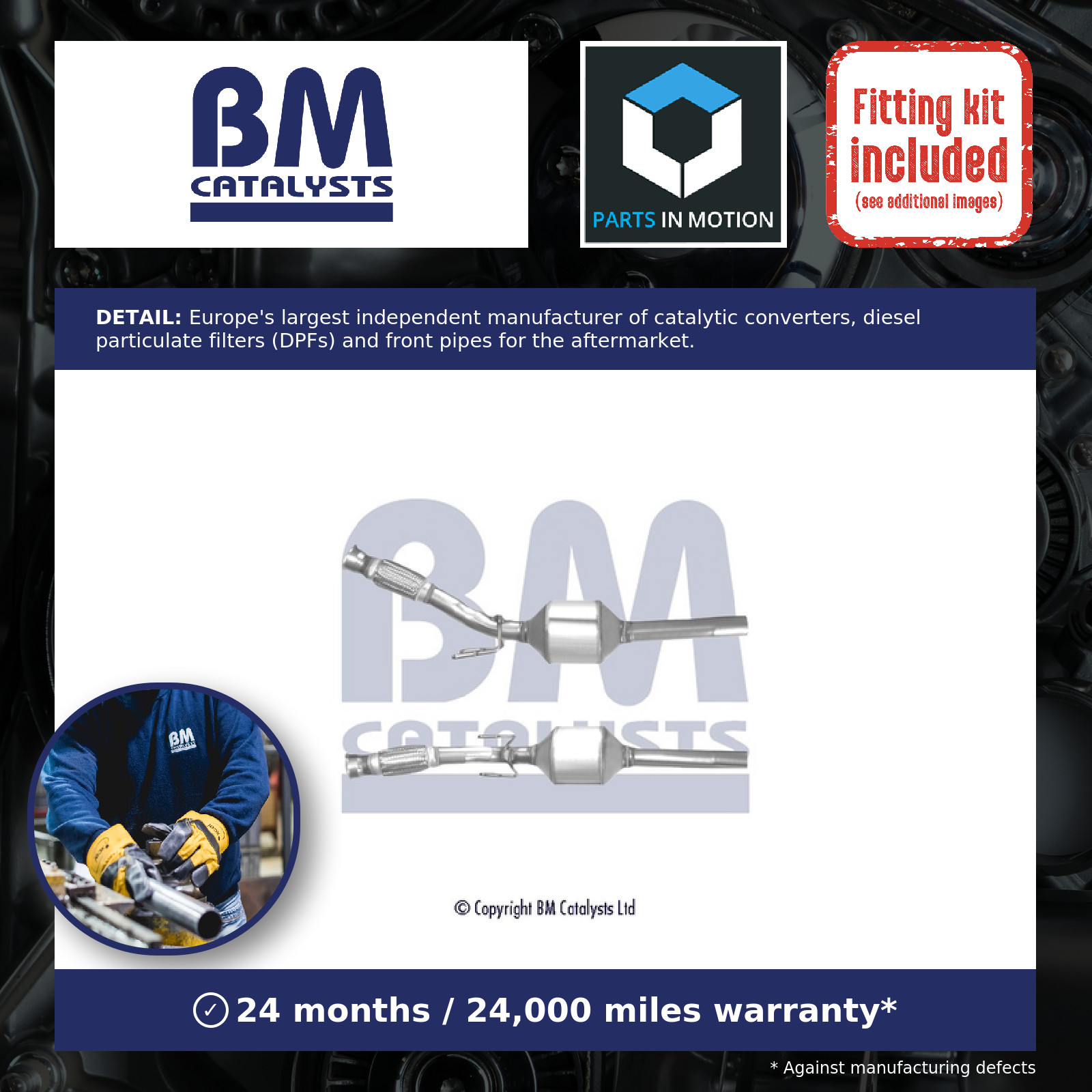 Catalytic Converter Type Approved + Fitting Kit BM80152HK BM Catalysts 1705LA