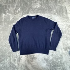 Polo Ralph Lauren Sweater Mens L Blue Washable Cashmere Casual Preppy Outdoor