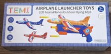 2 x Temi Airplane Launcher Toys LED Foam Planes Outdoor Garden Flying Toy uk.