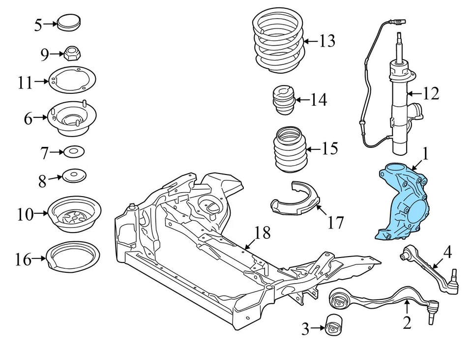 2009-2011 BMW 335D - Junta dianteira esquerda do eixo com rolamento de roda 6764443 - Imagem 4 de 4
