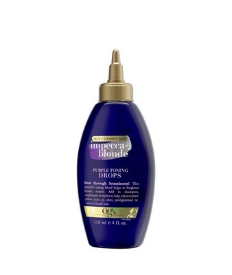 OGX Impecca Blonde Purple Toning Drops for Blonde Silver Hair 4 Fl Oz