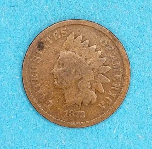 1872 Indian Head Cent Penny - Tough Date - Nice Condition