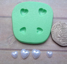 Mini Craft Mould: 4 Tiny LOVE HEARTS 5mm & 7mm (Nail Art/Dolls House) Resin Clay