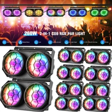 10X 260W COB RGB LED Stage Par Can Light DMX DJ Audience Blinder Disco Party
