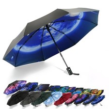SY COMPACT Travel Umbrella Windproof Automatic 38 inches x 22 inches, planet
