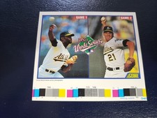 David Stewart Mike Moore Oakland A's 1990 Score COLOR Strip Proof Oddball