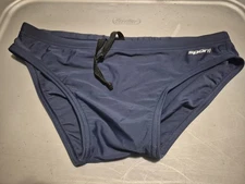 Sporti Mens Soft Lycra Swim Briefs Bold Navy Blue Size 32 NWOT