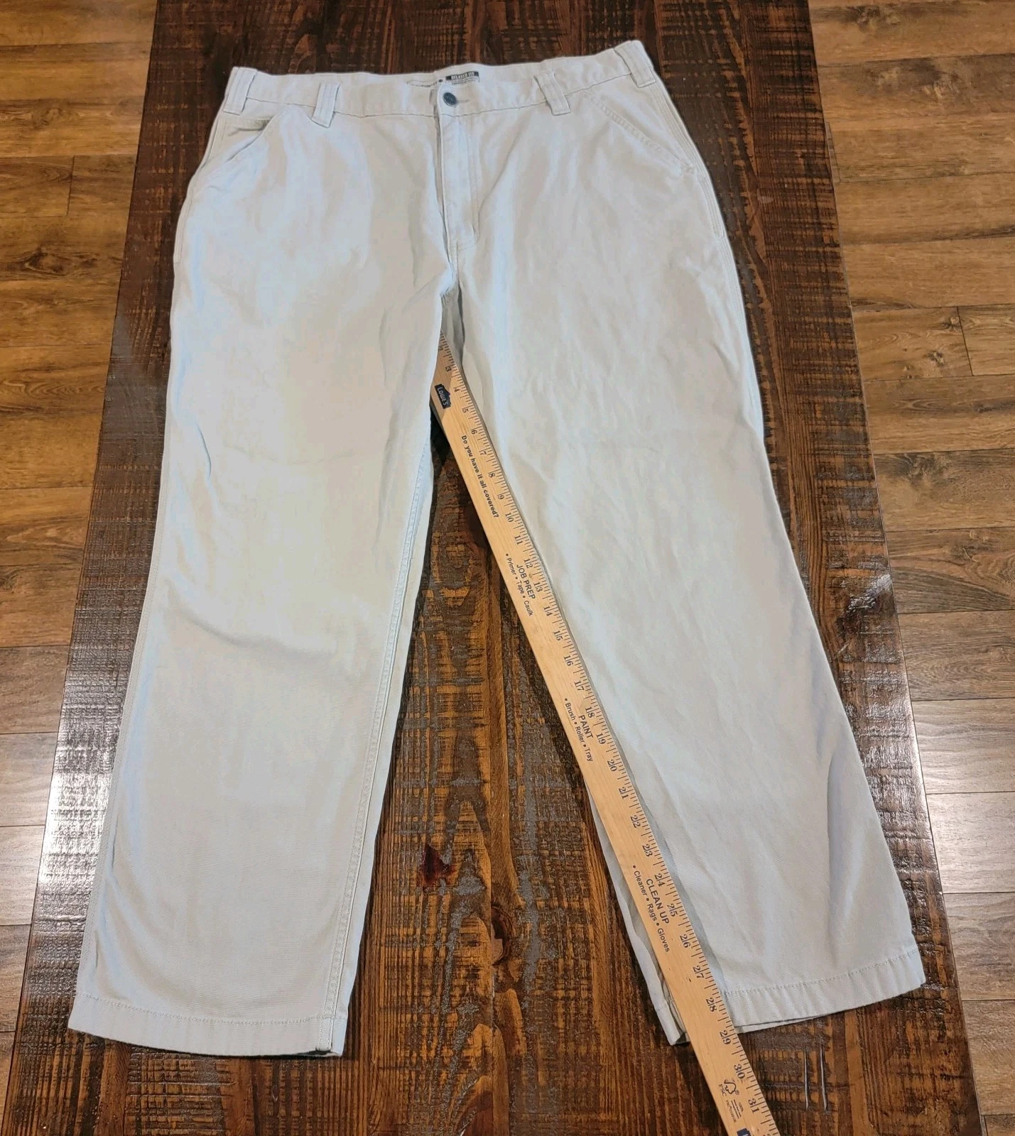 Carhartt Rugged Men's Flex Relaxed Fit canvas 5 pocket Gray Pants SZ 40x30
