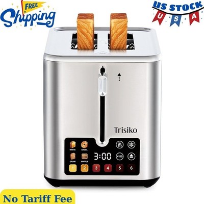 Touch Screen Toaster 2 Slice, Stainless Steel Smart Toaster with Digital Timer