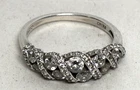 Designer FE 925 Sterling Silver CZ Band Ring Size 9