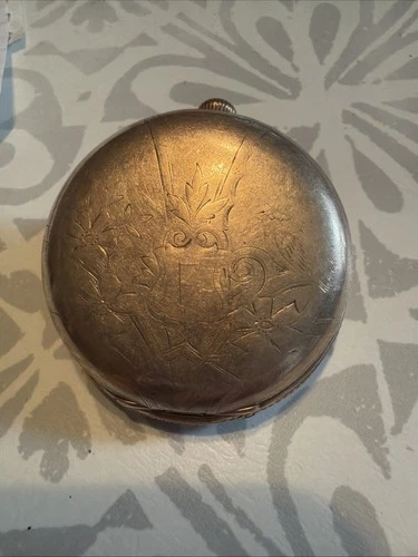 Antique American Waltham Watch Co. Pocket Watch 7j Size 16 For Parts/Not Working