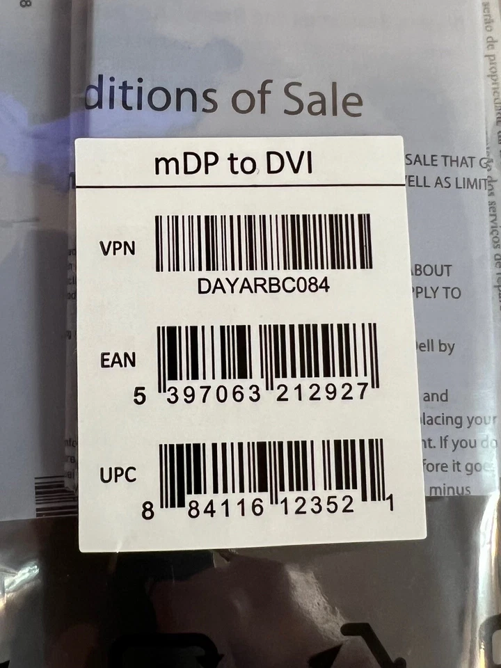 10 NEW Genuine Dell Mini DisplayPort to DVI Video Adapter mDP to DVI (0G44DK) - Image 4 of 4