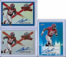 2015 Leaf Metal Landon Collins Blue Prismatic Auto RC 34/50 Alabama SS Giants