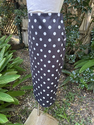 zara Size m spot black White Dots skirt Fitted Pencil Office Bodycon Elastic - Picture 8 of 14