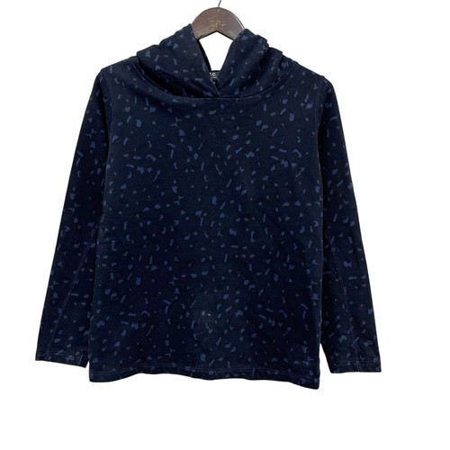 A.P.C. Rue Madame Paris Womens Sz S Pullover Hoodie Navy Blue Spotted Sweatshirt