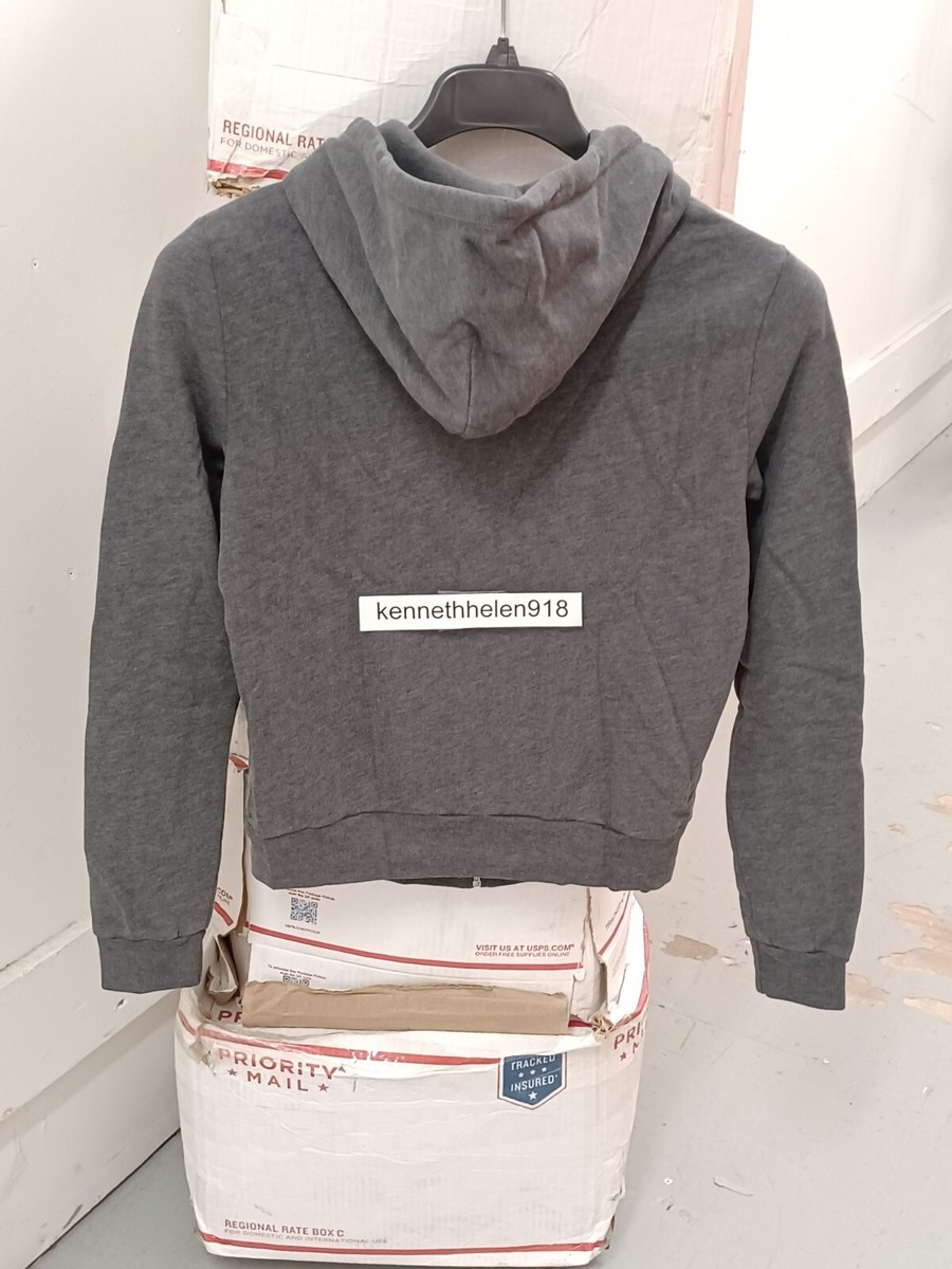 ABERCROMBIE & FITCH MARYBETH FULL ZIP HOODIE SWEATSHIRT GREY